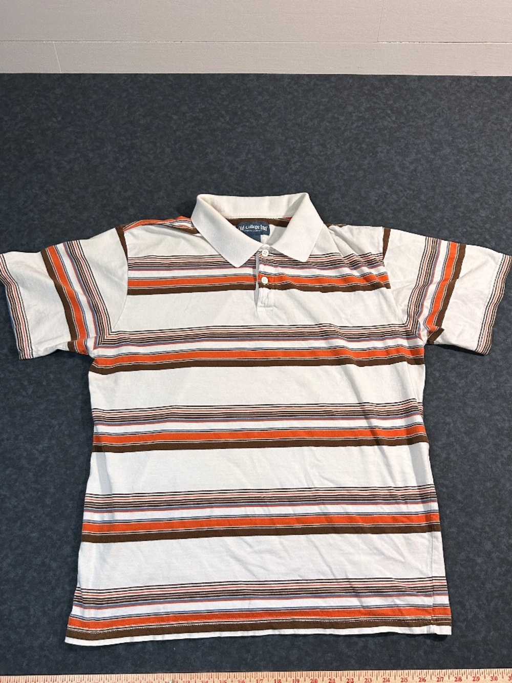 Old College Inn Men's Striped Short Sleeve Cotton Polo Shirt Size Large